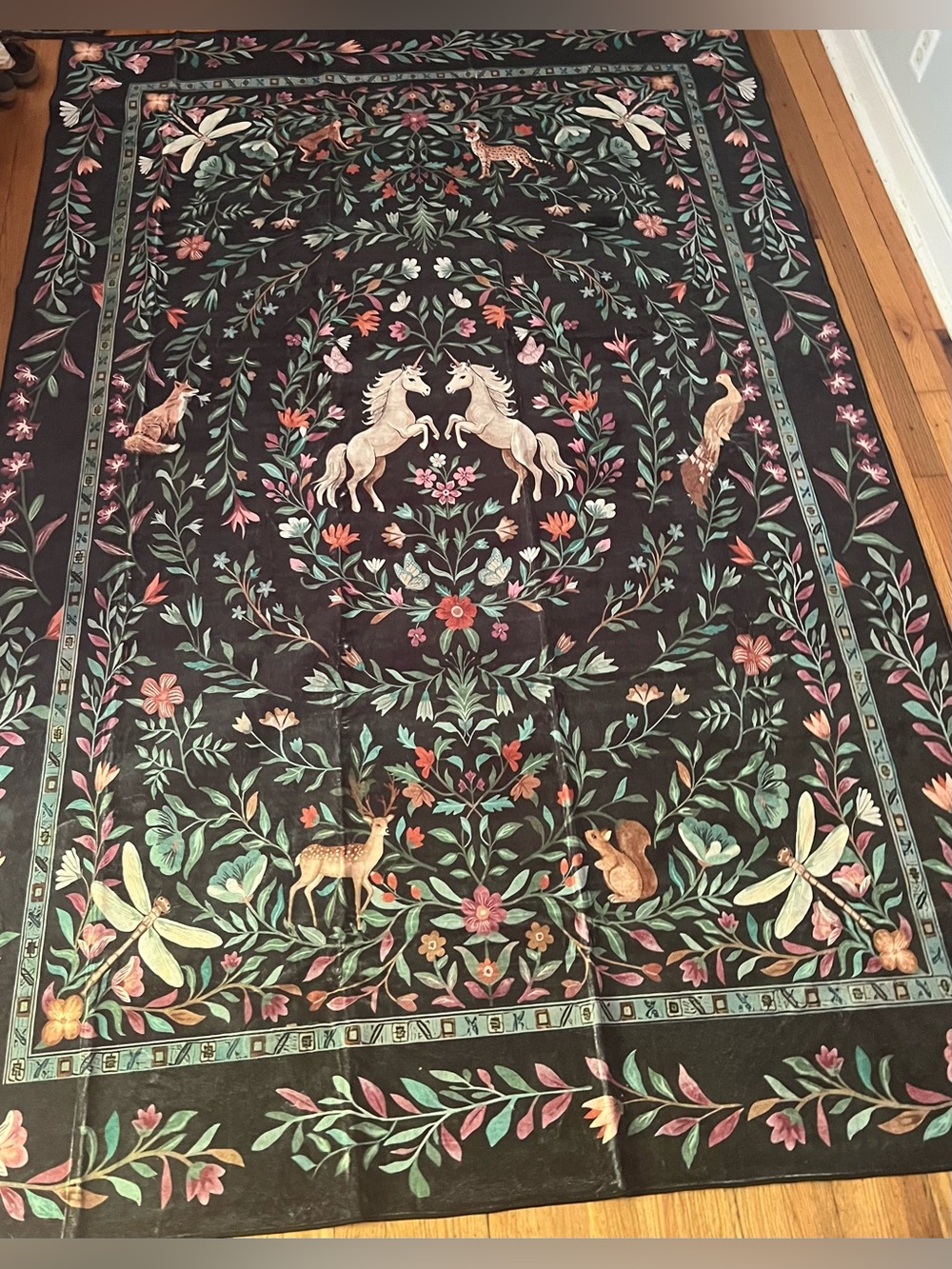 Unicorn Non-Slip Forest Woodland Animals 6x9 Rug